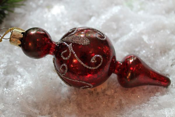 Red Decorative Finial Glass Christmas Ornament from Melrose Intl. | Finest in glass Christmas