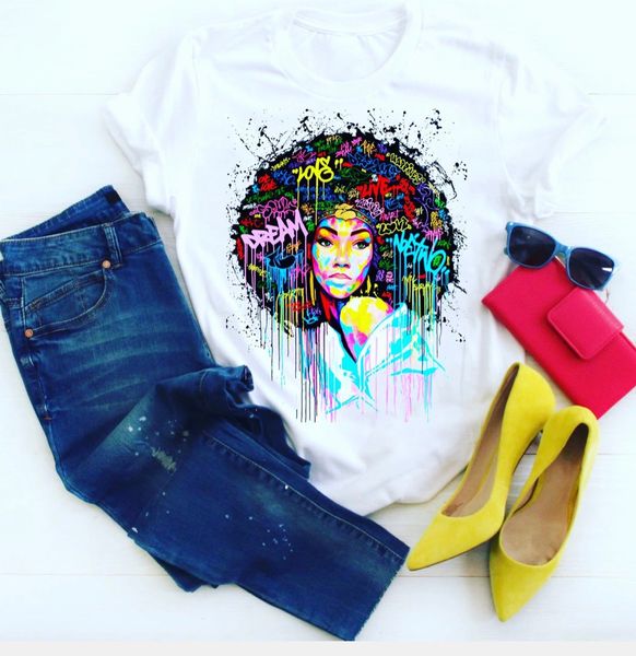 Dream Love Live Afro Graffiti Girl T-Shirt | Shirt (Style: Crew