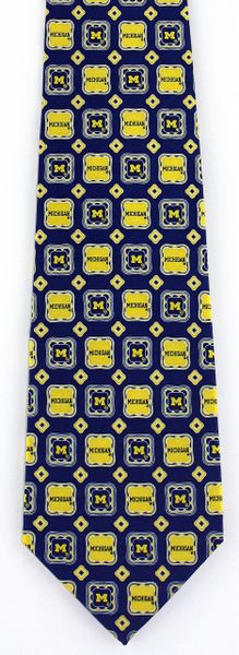 Michigan Wolverines Squares Silk Tie | Ties Just For You