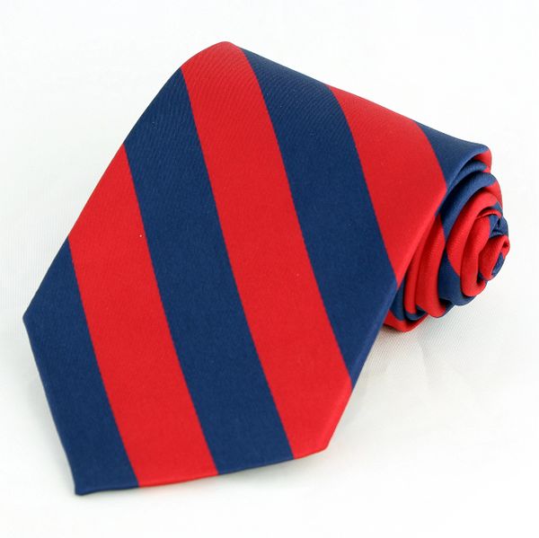 Blue & Red Regimental Striped Mens New Dress Polyester Tie | Ties Just ...