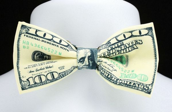 $100 Men's Novelty Money Adjustable Pre Tied Polyester Bow Tie | Ties ...