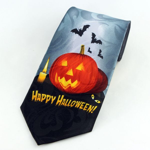 Happy Halloween Mens Necktie New Novelty Pumpkin Bat Black Tie | Ties ...