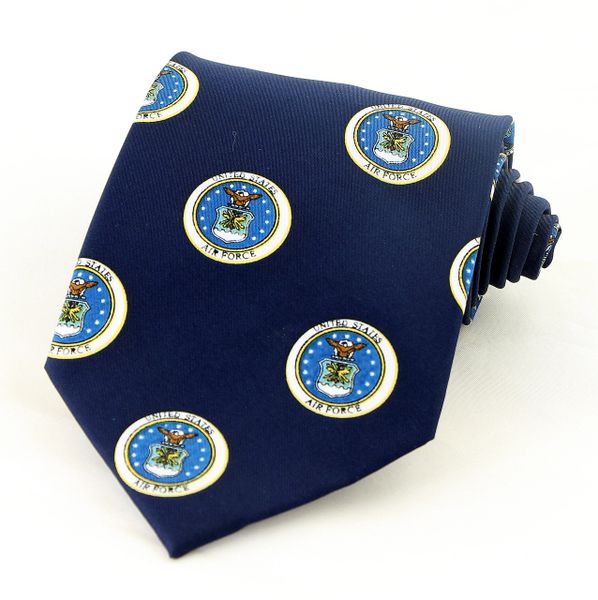 US Air Force Seal Men s Necktie American Military Emblem Blue Tie Ties Just For You