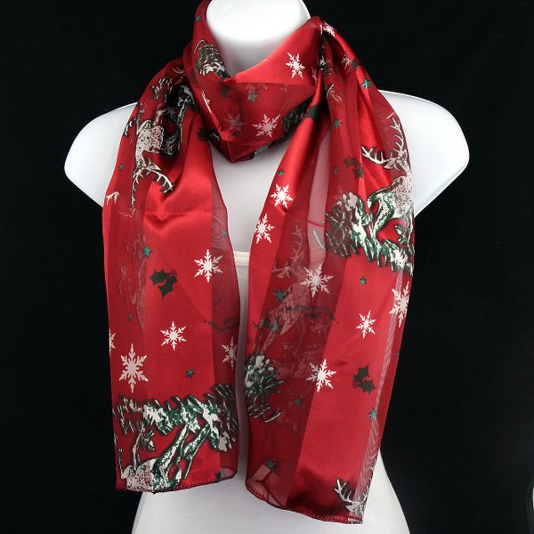 Reindeer In Snow Women's Scarf Christmas Novelty Red Scarves Ties