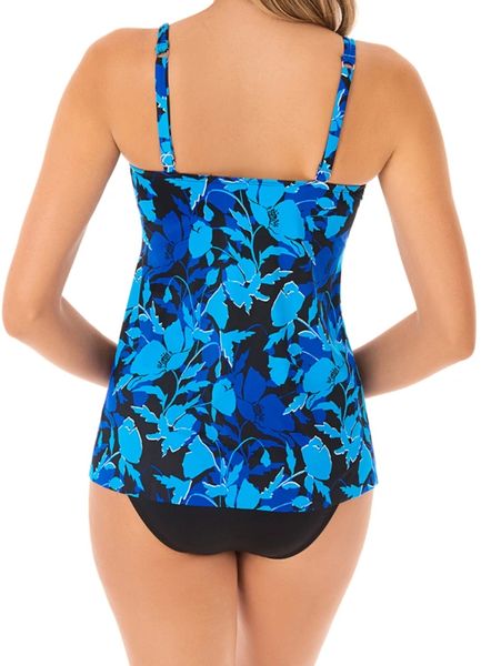 Surplice Underwire Tankini Top D-DDD Cups Swimsuit