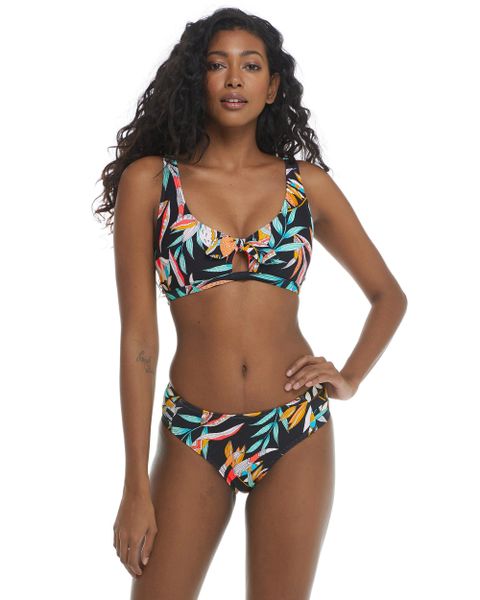 Body Glove Juniors Black Tropical Leaf Printed Scoop Bikini Top –  COUTUREPOINT