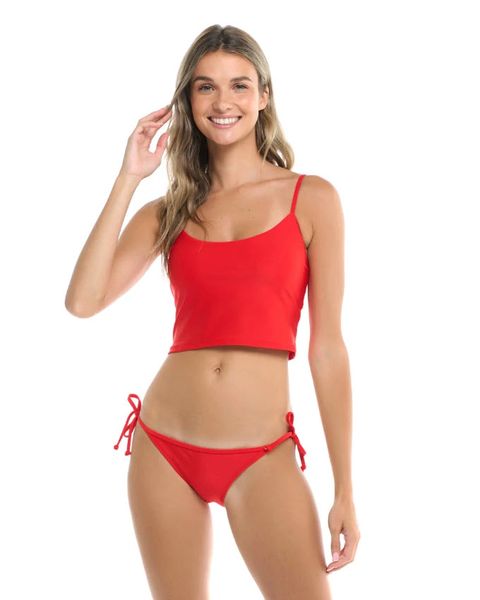 BODY GLOVE SMOOTHIES NORAH SWIM CROP TOP - TRUE RED