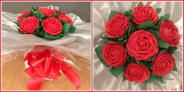 Red roses cupcake bouquet buttercream flowers birthday anniversary celebration wedding valentine
