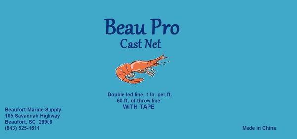 Beau Pro Lightweight Taped Cast Net 5/8 Mesh