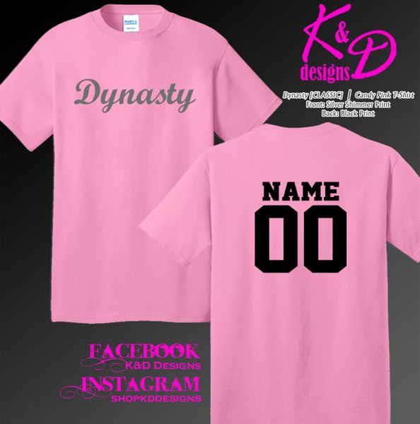 Dynasty [Classic] - Candy Pink Shirt/Silver Shimmer Print | K&D Designs