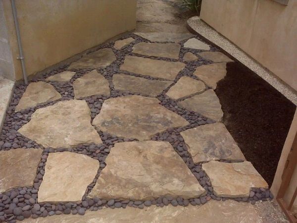 stone pavers gravel walkway hardscape landscape landscaping flagstone landscape design