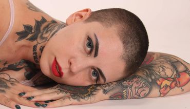 tattoo Vixen. Italian tattoo Model. Studio shoot. Stratford. 