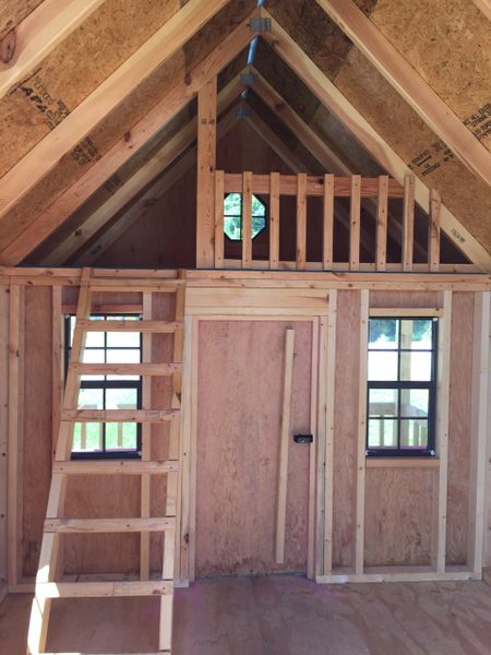 8x12 Blue Playhouse w/ Porch | OutDoor UpGrades