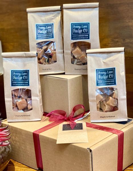 Nutty Selection: 4 Luxury Handmade Fudge Gift Bags In A Gift Hamper