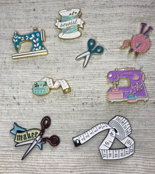 Sewing Theme Enamel Pin Badges