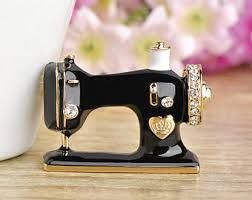 Sewing Machine Enamel Brooch