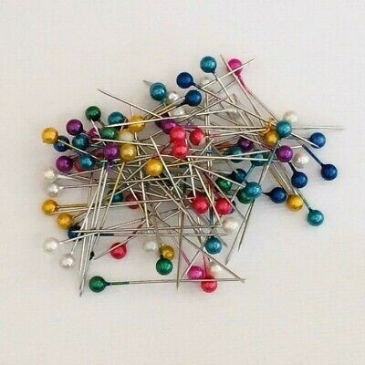 Pearlised Colour Headed Stainless Steel Dressmakers Pins