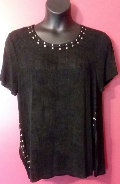 Pauchi Netted Nylon Top PLUS BLK