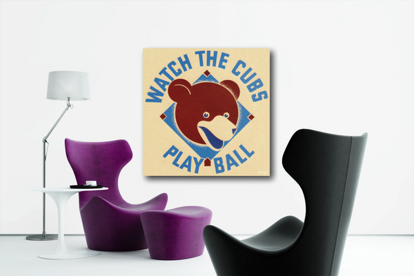 Play Ball! Cubs Baseball Mascot - Chicago Cubs - Sticker