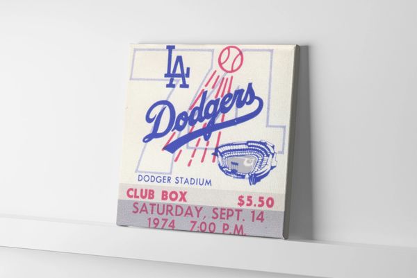 1988 LA Dodgers vs. Giants Baseball Ticket Canvas