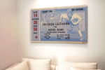 Vintage Notre Dame Ticket Canvas Wall Art from Row One Brand, a vintage ticket  stub art brand