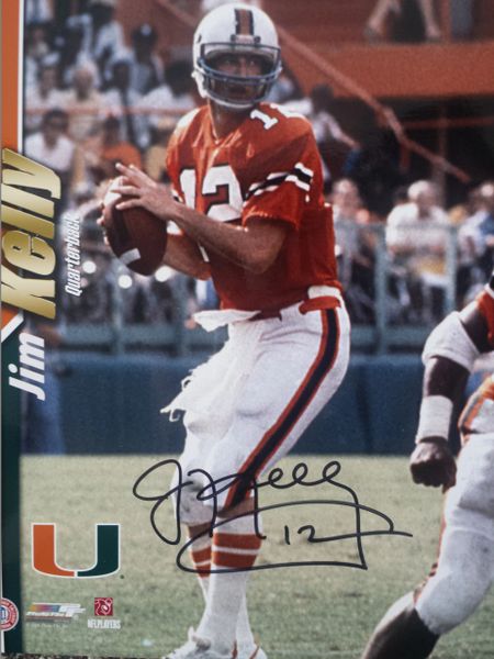 Jim Kelly Autographed University of Miami 8x10 Action Photo