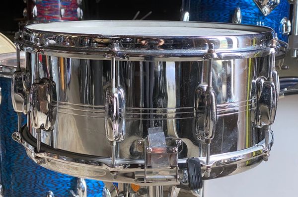 Slingerland Gene Krupa Sound King Chrome Over Brass Early 70's 6.5x14 Snare  Drum - Fair Cond.