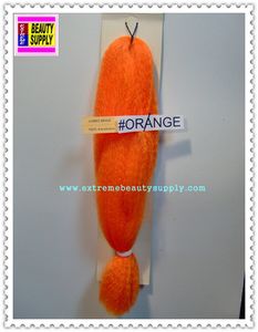 100 % kanekalon braid hair color orange dreadlock dread lock kanekalon synthetic braid hair dreadlock dread lock doll reroot paty COSTUME crown stage play color extension 38 inch long (when unfold it ) 2 oz w.t