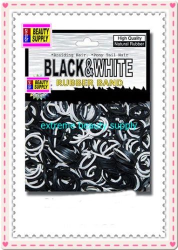 small rubber band black and white color pony tail holder braid hair scrunchies bracelet girl cheerleader Size 1/2 inch diameter