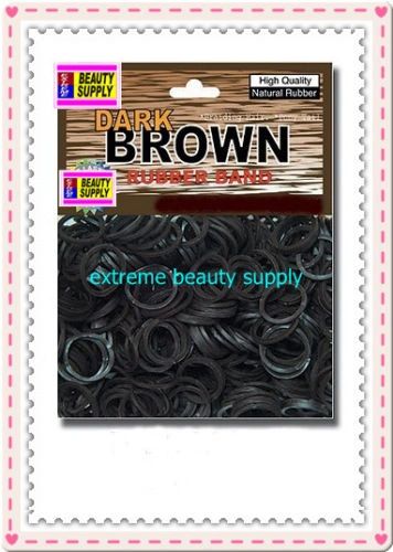 small rubber band dark brown color pony tail holder braid hair scrunchies bracelet girl cheerleader Size 1/2 inch diameter