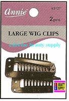 Annie Wig Clips 2 count pcs size " LARGE or SMALL color " Brown " clip in extension clip weave high light clip