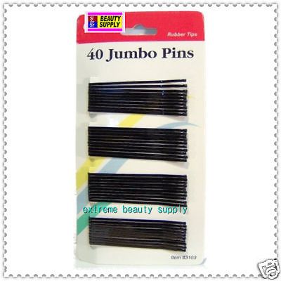 big long black bobby pins bob pin Secure girl clip color Bow clamp roller pin rubber tips 2 3/4 inch long & 40 coun