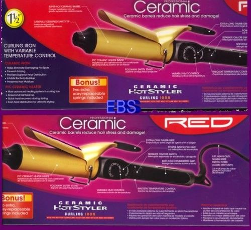 ceramic hotstyler curling iron by red by kiss size 1 1/2 " inch
