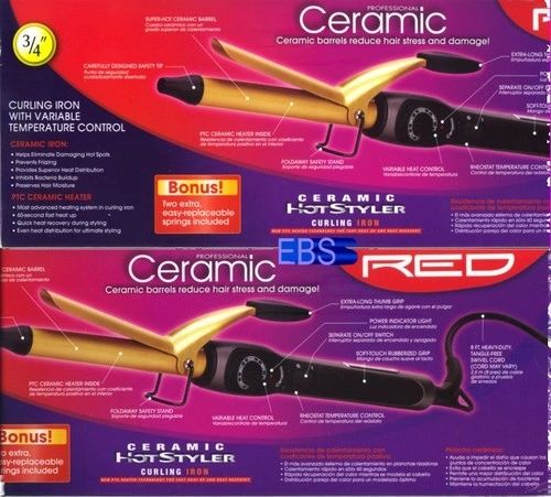 ceramic hot styler curling iron by red by kiss size 3 / 4 " inch