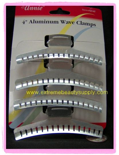 4 " inch long ALUMINUM WAVE CLAMPS 4 PCS HOLDS ALL HAIR STYLES