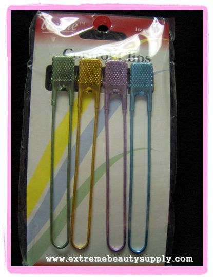 annie control clips BLUE, GREEN, PURPLE, GOLD HAIR SECTIONING CLIPS FOR DIFFERENT STYLES 4 CLIPS COLOR: ASSORTED