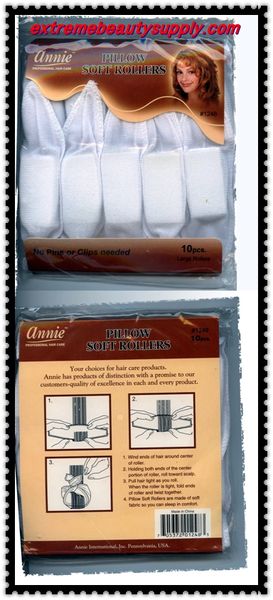annie pillow soft roller sleep roller natural curl hair roll up white or black choose color option 10pcs