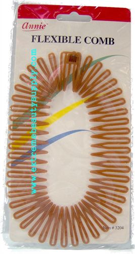 annie hair comb brown Sport Plastic Circle Hair Band Full Flexible Comb Headband Clip