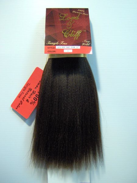 LORD & CLIFF perm yaki 100% HUMAN HAIR STRAIGHT WEAVE 10 " EXTENSION CORSE TEXTURE TANGLE FREE