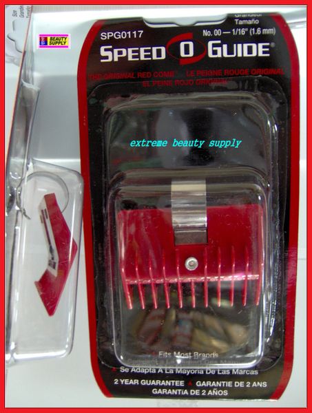 speed O guide clipper guard No N 000 1/32" 00 1/16" 3/16" 0a 5/16" No 1 7/16" No 2 11/16" No 1a 9/16" red universal Comb Attachment
