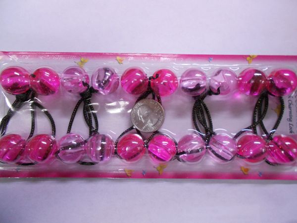 Big Elastic White Jumbo Beads Hair Tie Knocker Girl Scrunchie Bal