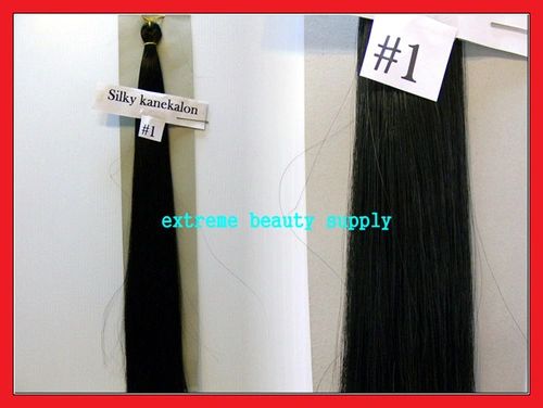straight silky color # 1 JET BLACK 100% kanekalon synthetic braid hair dreadlock dread lock doll reroot paty COSTUME crown stage play
