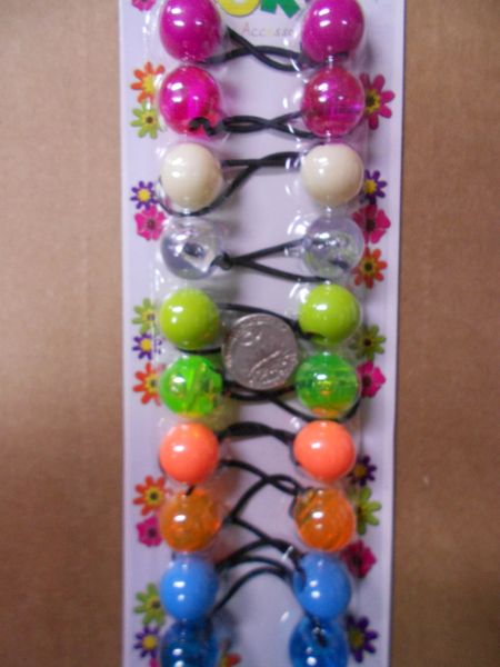 Big Elastic White Jumbo Beads Hair Tie Knocker Girl Scrunchie Bal