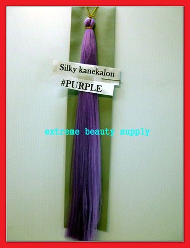 straight silky color PURPLE 100% kanekalon synthetic braid hair dreadlock dread lock doll reroot paty COSTUME crown stage play