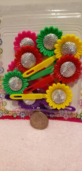 red purple yellow green PLASTIC GIRL HAIR BARRETTE ACCESSORIES SELF HINGE CLIP BOW PIN