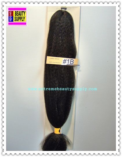 100 % kanekalon braid hair color # 1B off black natural black dreadlock dread lock kanekalon synthetic braid hair dreadlock dread lock doll reroot paty COSTUME crown stage play color extension 35 inch long (when unfold it ) 2 oz w.t