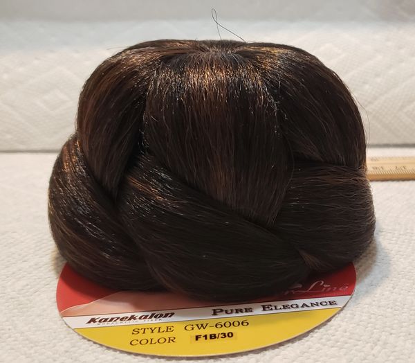 Color 1b 27 Black With Light Brown Mix Hair Dome Piece Bun C Extreme Beauty Supply Kenekalon Braid Hair Hair Ball