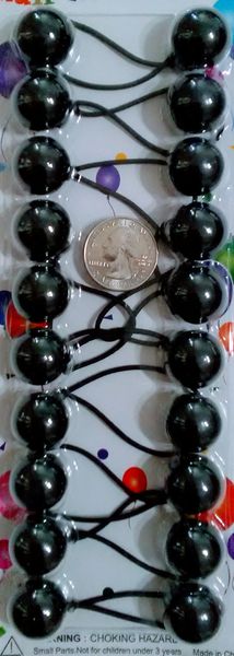 black ELASTIC JUMBO BEADS HAIR TIE KNOCKER GIRL SCRUNCHIE BALLS PONYTAil holder