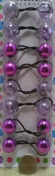 shine Glitter clear purple ELASTIC TIE JUMBO BEADS HAIR KNOCKER GIRL SCRUNCHIE BALLS PONYTAIL HOLDER tie