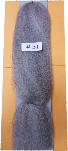 100 % kanekalon braid hair color # 51 OFF BLACK WITH 80% GRAY silver gary dreadlock dread lock kanekalon synthetic braid hair dreadlock dread lock doll reroot paty COSTUME crown stage play color extension 35 inch long (when unfold it ) 2 oz w.t